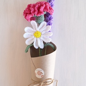 Horgolt virágcsokor � levendula, margaréta és szegfű - otthon & életmód - virágdekoráció - virágok - virágcsokor - Meska.hu