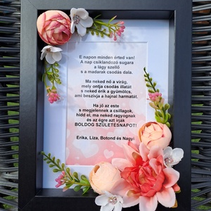 Fekete Virágos képkeret névnapra,születésnapra vagy évfordulóra - otthon & életmód - dekoráció - kép & falikép - képkeret - Meska.hu