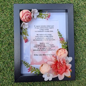 Fekete Virágos képkeret névnapra,születésnapra vagy évfordulóra - otthon & életmód - dekoráció - kép & falikép - képkeret - Meska.hu