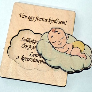 Babás Keresztszülő felkérő - játék & sport - keresztelőajándékok - Meska.hu