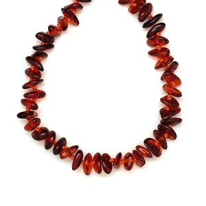 Borostyán sötét barna splitter nyaklánc 55cm, Kellékek & szerszámok, Ásvány alapanyag, Splitter, , MESKA