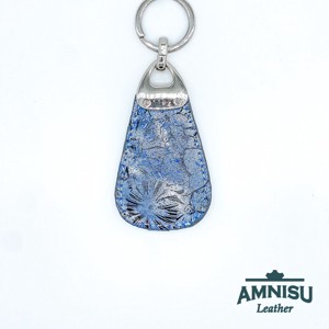 Kék virág mintás csepp alakú kristály köves kulcstartó H6017 -  - Meska.hu