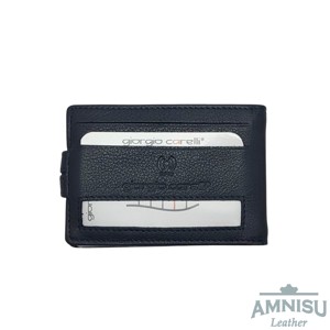 Sötétkék patentos fekvő bőr igazolványtartó 513420007 -  - Meska.hu