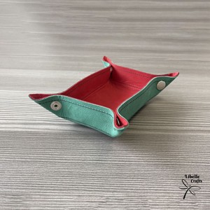 Színes bőr tálca - piros és zöld, , , MESKA