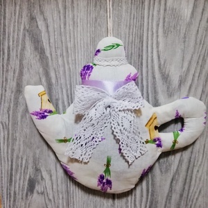 Ajtódísz kopogtató kanna levendulával - otthon & életmód - dekoráció - ajtó- és ablak dekoráció - ajtódísz & kopogtató - Meska.hu