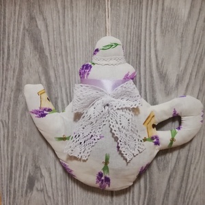 Ajtódísz kopogtató kanna levendulával - otthon & életmód - dekoráció - ajtó- és ablak dekoráció - ajtódísz & kopogtató - Meska.hu