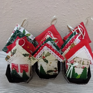 Karácsonyfadísz ház 5 db, Karácsony, Karácsonyi lakásdekoráció, Karácsonyi lakásdíszek, , MESKA