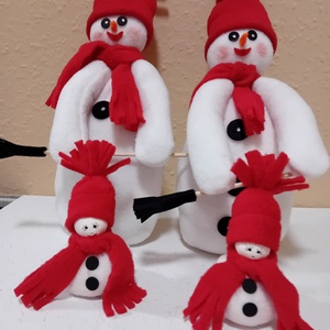  Hóember karácsony, Karácsony, Karácsonyi lakásdekoráció, Karácsonyi manók, figurák, Baba-és bábkészítés, MESKA