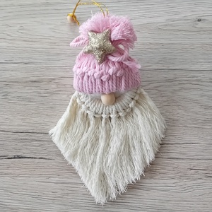 Rózsaszín karácsonyfa díszek - otthon & életmód - dekoráció - fali és függő dekoráció - függődísz - Meska.hu