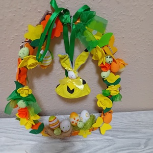 Húsvéti ajtókopogtató  - ünnepi díszek, dekorációk - húsvéti díszek és dekorációk - húsvéti ajtódísz, kopogtató - Meska.hu