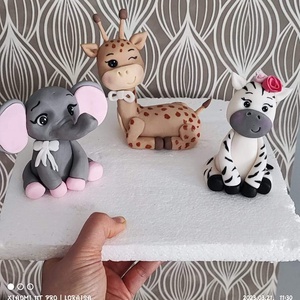 Szafari szett, zebra, elefánt, zsiráf  cukormassza cukorfigura, Otthon & Életmód, Konyhafelszerelés, tálalás, Sütés, főzés, Sütidísz, Mindenmás, MESKA