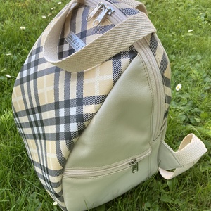 Piroska hátizsák Műbőr, kockás - pakolható nőies csajos praktikus  - táska & tok - hátizsák - hátizsák - Meska.hu