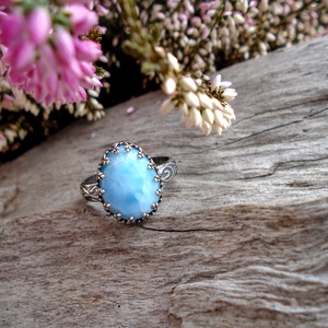 Ezüst Gyűrű Ag925/1000 Larimar - ékszer - gyűrű - statement gyűrű - Meska.hu