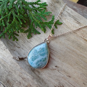 Ezüst  medál Ag925/1000 Larimar, Ékszer, Nyaklánc, Medál, Ékszerkészítés, Ötvös, MESKA