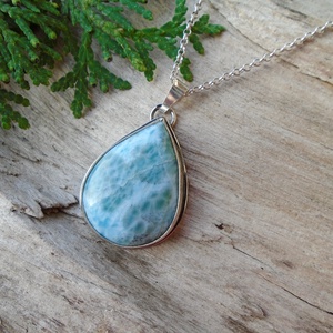 Ezüst  medál Ag925/1000 Larimar - ékszer - nyaklánc - medál - Meska.hu