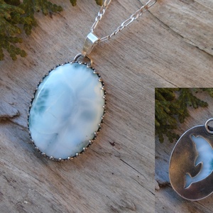 Ezüst  medál Ag925/1000 Larimar Delfin, Ékszer, Nyaklánc, Medál, Ékszerkészítés, Ötvös, MESKA