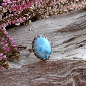 Ezüst Gyűrű Ag925/1000 Larimar, Ékszer, Gyűrű, Statement gyűrű, Ékszerkészítés, Ötvös, MESKA