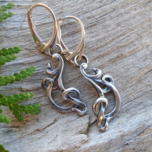 Ezüst  fülbevaló Ag925 Art Nouveau, Ékszer, Fülbevaló, Lógó fülbevaló, Ékszerkészítés, Ötvös, MESKA