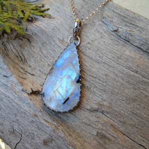 Ezüst medál Ag925/1000  Holdkő (Rainbow Moonstone), Ékszer, Nyaklánc, Medál, Ékszerkészítés, Ötvös, MESKA