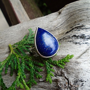 Ezüst Gyűrű Ag925/1000 Lapis Lazuli - ékszer - gyűrű - statement gyűrű - Meska.hu