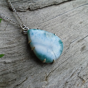 Ezüst  medál Ag925/1000 Larimar - ékszer - nyaklánc - medál - Meska.hu
