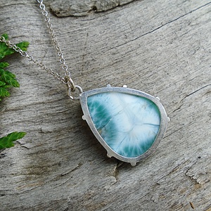 Ezüst  medál Ag925/1000 Larimar - ékszer - nyaklánc - medál - Meska.hu