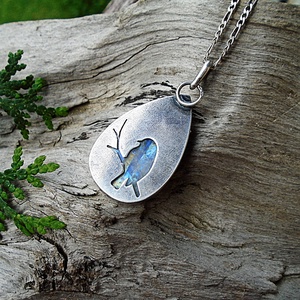 Ezüst medál Ag925/1000  Holdkő (Rainbow Moonstone) - ékszer - nyaklánc - medál - Meska.hu