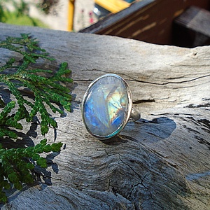 Ezüst Gyűrű Ag925/1000 Holdkő - Meska.hu