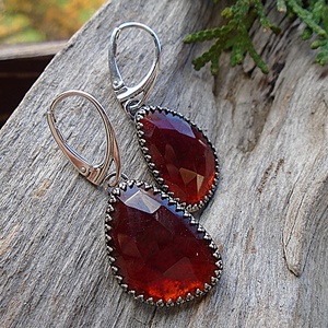 Ezüst  fülbevaló Ag925  Gránát - Meska.hu