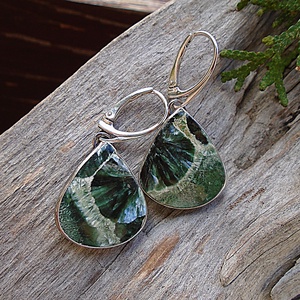 Ezüst fülbevaló Ag925 Szerafinit - ékszer - fülbevaló - lógó fülbevaló - Meska.hu