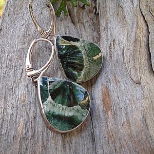 Ezüst fülbevaló Ag925 Szerafinit - ékszer - fülbevaló - lógó fülbevaló - Meska.hu