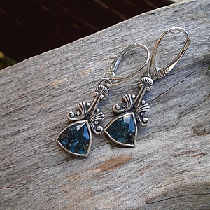 Ezüst Kyanitfülbevaló, Ékszer, Fülbevaló, Lógó fülbevaló, Ékszerkészítés, Ötvös, MESKA