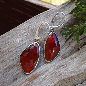 Ezüst  fülbevaló Ag925  Gránát - Meska.hu