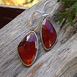 Ezüst  fülbevaló Ag925  Gránát - ékszer - fülbevaló - lógó fülbevaló - Meska.hu