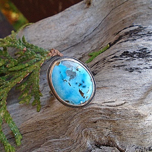 Ezüst Gyűrű Ag925/1000 Tölgyfalevelek Türkiz, Ékszer, Gyűrű, Statement gyűrű, Ékszerkészítés, Ötvös, MESKA