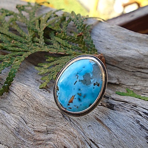 Ezüst Gyűrű Ag925/1000 Tölgyfalevelek Türkiz - ékszer - gyűrű - statement gyűrű - Meska.hu
