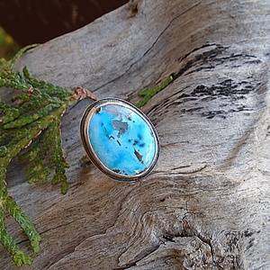 Ezüst Gyűrű Ag925/1000 Tölgyfalevelek Türkiz - ékszer - gyűrű - statement gyűrű - Meska.hu