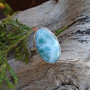 Ezüst Gyűrű Ag925/1000 Larimar - ékszer - gyűrű - statement gyűrű - Meska.hu