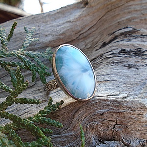 Ezüst Gyűrű Ag925/1000 Larimar - ékszer - gyűrű - statement gyűrű - Meska.hu