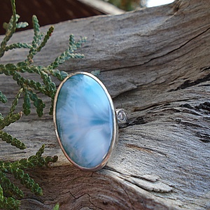 Ezüst Gyűrű Ag925/1000 Larimar, Ékszer, Gyűrű, Statement gyűrű, Ékszerkészítés, Ötvös, MESKA