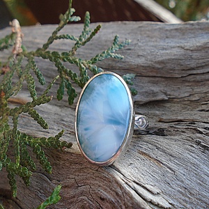 Ezüst Gyűrű Ag925/1000 Larimar - ékszer - gyűrű - statement gyűrű - Meska.hu