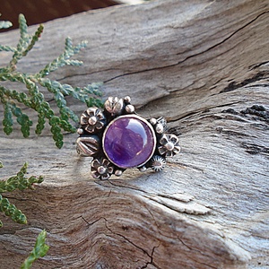 Ezüst Gyűrű Ag925/1000  Ametyszt, Ékszer, Gyűrű, Statement gyűrű, Ékszerkészítés, Ötvös, MESKA