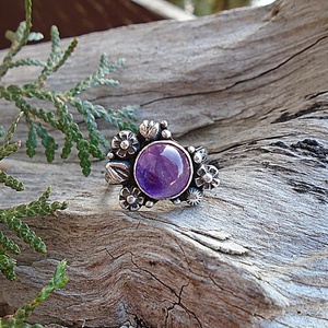 Ezüst Gyűrű Ag925/1000  Ametyszt - ékszer - gyűrű - statement gyűrű - Meska.hu