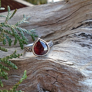 Ezüst Gyűrű Ag925/1000 Gránát - Hessonit - ékszer - gyűrű - statement gyűrű - Meska.hu