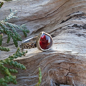 Ezüst Gyűrű Ag925/1000 Gránát - Hessonit - ékszer - gyűrű - statement gyűrű - Meska.hu