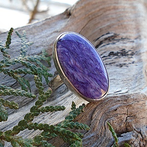 Ezüst Gyűrű Ag925/1000 Csaroit - ékszer - gyűrű - statement gyűrű - Meska.hu