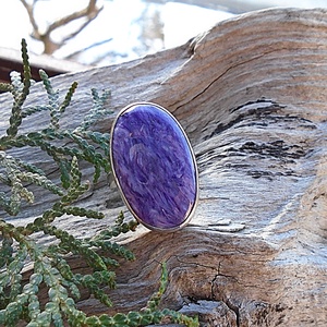 Ezüst Gyűrű Ag925/1000 Csaroit - ékszer - gyűrű - statement gyűrű - Meska.hu