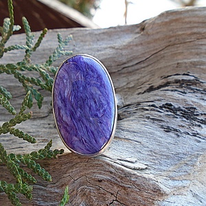 Ezüst Gyűrű Ag925/1000 Csaroit, Ékszer, Gyűrű, Statement gyűrű, Ékszerkészítés, Ötvös, MESKA