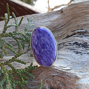 Ezüst Gyűrű Ag925/1000 Csaroit - ékszer - gyűrű - statement gyűrű - Meska.hu