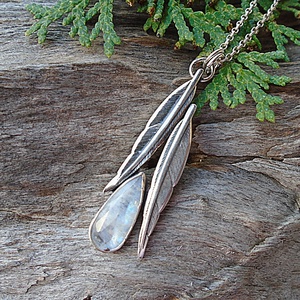 Ezüst medál Ag925/1000  Holdkő (Rainbow Moonstone), Ékszer, Nyaklánc, Medál, Ékszerkészítés, Ötvös, MESKA